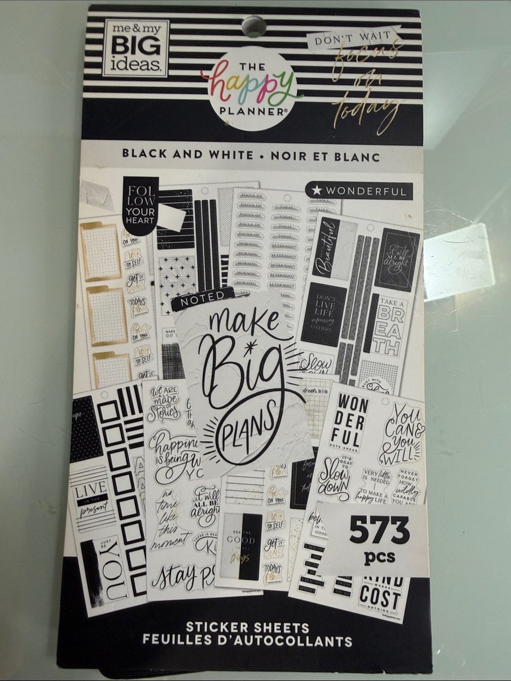Me & My Big Ideas Black and White Planner Sticker Sheets